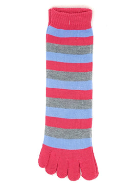 Pink and Blue Stripe Toe Socks