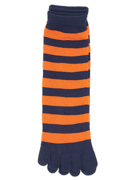 Orange and Blue Stripe Toe Socks