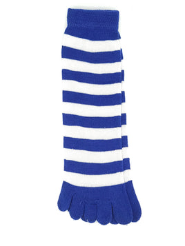 Blue and White Stripe Toe Socks