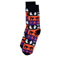 
              Men's Halloween Ghosts and Pumpkin Novelty Socks
            