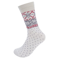 
              Men's White Snowflake Novelty Socks
            