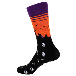 Men's Graveyard Halloween Novelty Socks