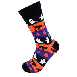 Men's Halloween Ghosts and Pumpkin Novelty Socks